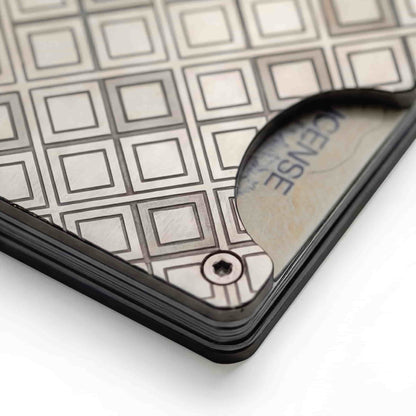 Moxxley MX-309 slim metal credit card holder – 316 stainless steel minimalist wallet with money clip