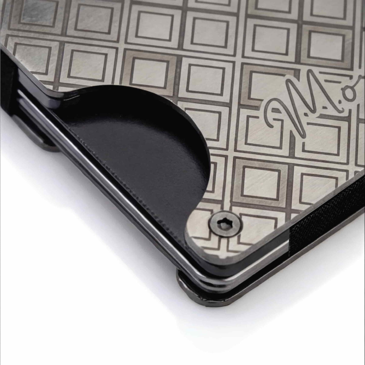 Moxxley MX-309 slim metal credit card holder – 316 stainless steel minimalist wallet with money clip