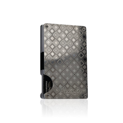 Moxxley MX-309 slim metal credit card holder – 316 stainless steel minimalist wallet with money clip
