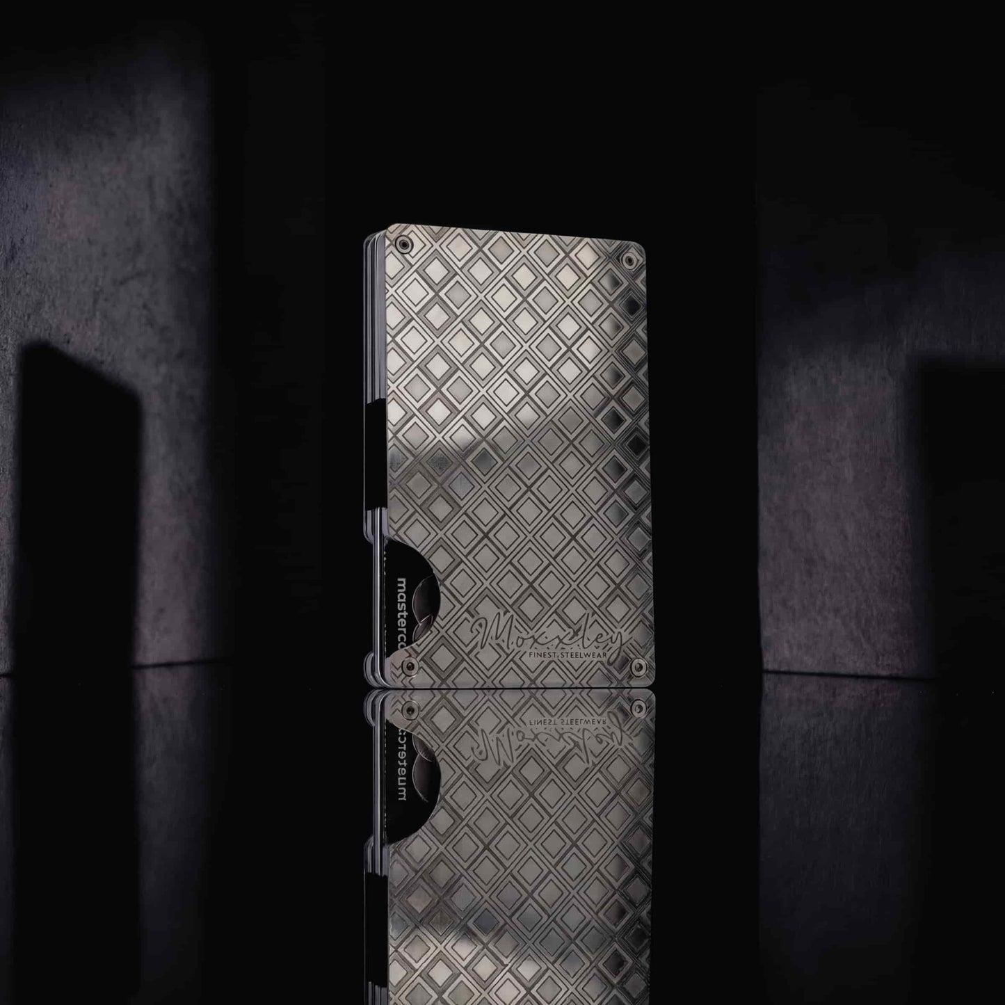 Moxxley MX-309 slim metal credit card holder – 316 stainless steel minimalist wallet with money clip