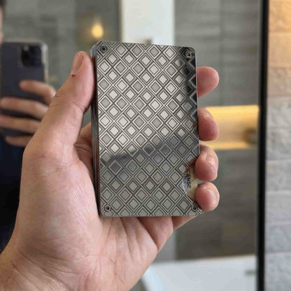 Moxxley MX-309 slim metal credit card holder – 316 stainless steel minimalist wallet with money clip