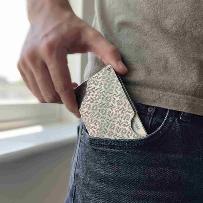 Moxxley MX-309 slim metal credit card holder – 316 stainless steel minimalist wallet with money clip