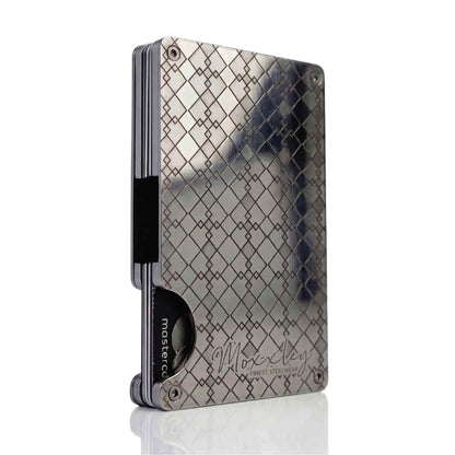Moxxley MX-311 slim metal credit card holder – 316 stainless steel minimalist wallet with money clip