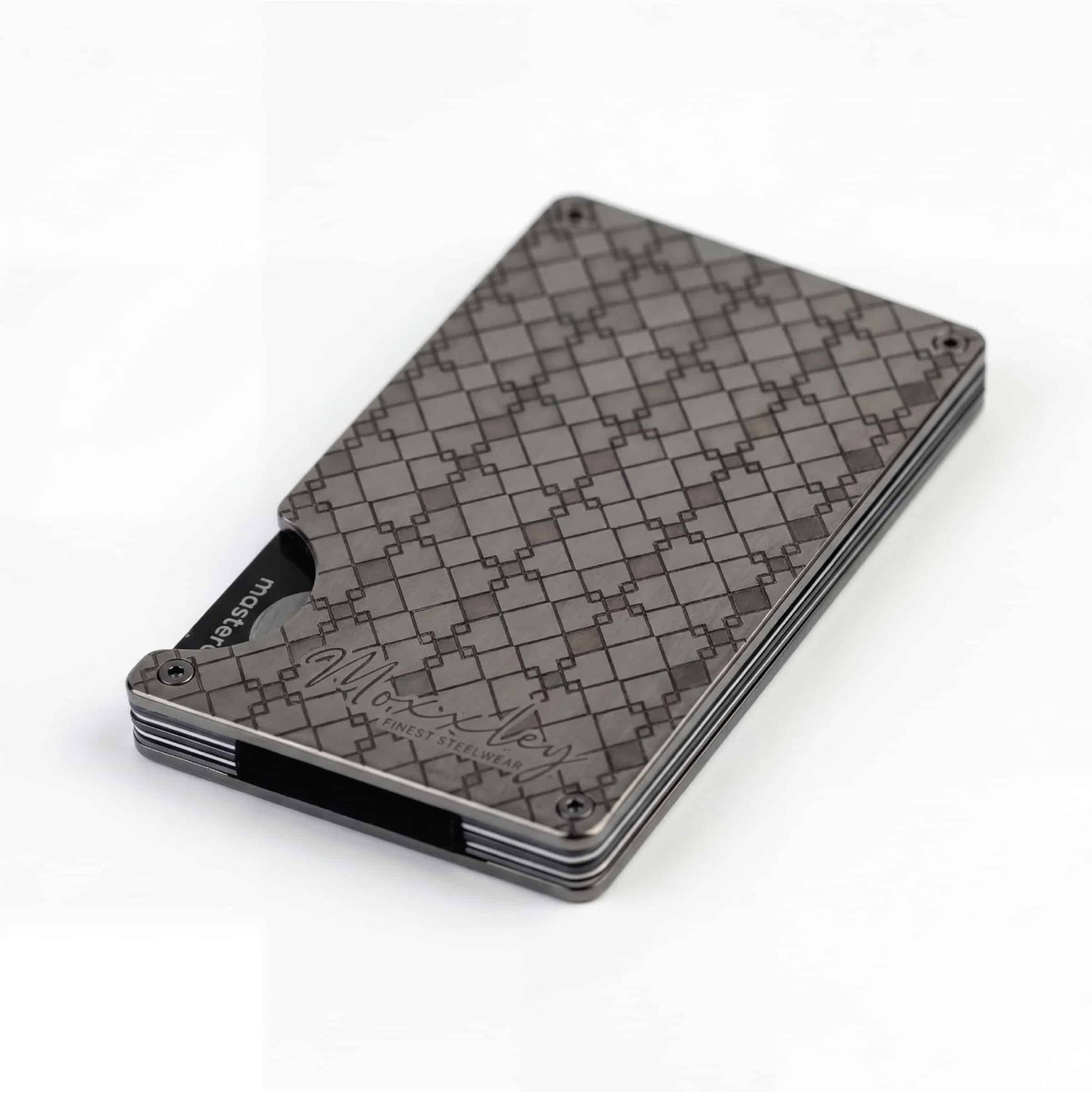 Moxxley MX-311 slim metal credit card holder – 316 stainless steel minimalist wallet with money clip