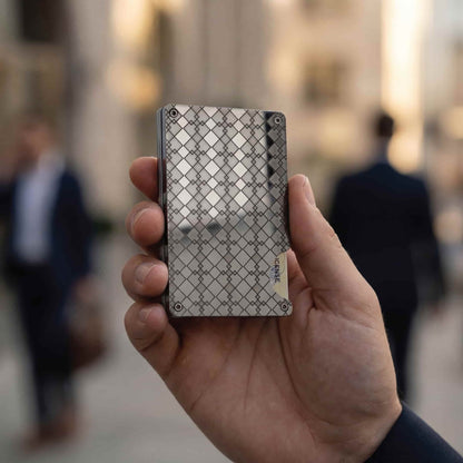 Moxxley MX-311 slim metal credit card holder – 316 stainless steel minimalist wallet with money clip